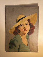 Vintage 1938 Öl Portrait