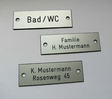 1 Kunststoff Namensschild Türschild für Parzelle, Kleingarten oder Campingplatz 