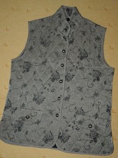 edle Damen-Long-Weste, Gr. XL , Gold mit schwarzen Rosen - Made in France -