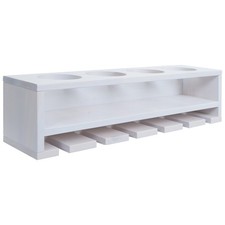 B-Ware Weinregal MCW-P21, für 4 Flaschen/6 Gläser Holz 12x48x12cm, weiß