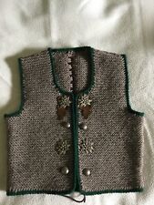 Strickweste handgestrickt Gr. 38-40 Damen braungrau melierte Wolle Trachten Land