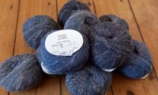 Neu Wolle Alpaka Blau Grau