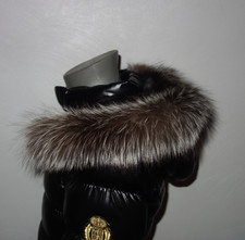 Silberfuchs Pelz Kapuze Kragen Echt Fellkragen Fuchs Pelzkragen für Jacke Parka