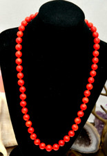 Wunderschön Korallen Kette Bambuskoralle Stein  ca. 8 mm rund AAA ca.44-48cm