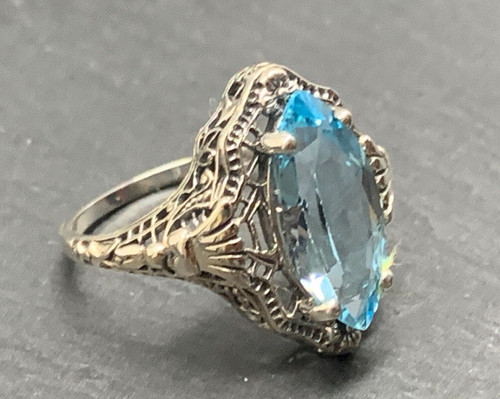 Blautopas ring 925er silber - blautopas,
