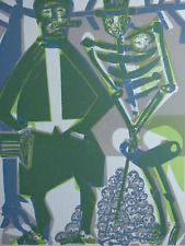 HAP Grieshaber ( 1909, 1981 ) - Der Wucherer, Farbholzschnitt 1966