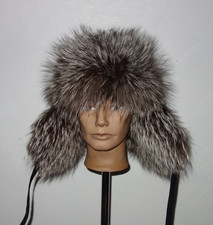 Silberfuchs Pelz Mütze Fuchs