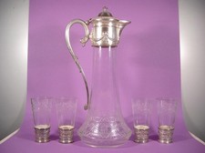 Altes Jugendstil Historismus Wein Service Britanniametall WMF Geislingen um 1900