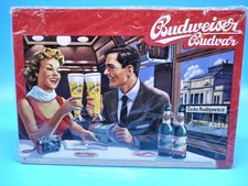 Budweiser Bier Blechschild Eisenbahn Restaurantwagen Mitropa ca. 21x30 cm ku87