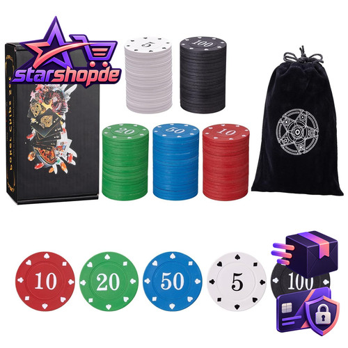 Pokerchips set 100pcs mit - pokerchips,