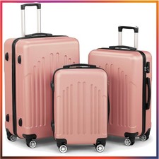 LEADZM Kofferset 3-teilig - Hartschalenkoffer in elegantem Roségold 75x48x28cm