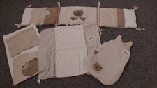 Set aus Nestchen, Schlafsack, Bettwäsche, Wickelauflagenbezug Bärchen