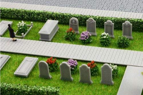 Friedhof grabsteine - h0,