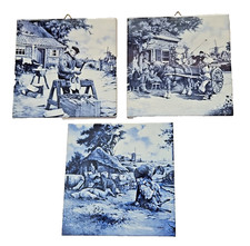 3x Delft Stil Wandkachel 15x15