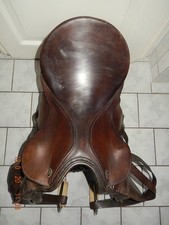 KIEFFER München VSS Sattel 17" mittlere Kammer+Bügeleisen, Echte LEDER in BRAUN