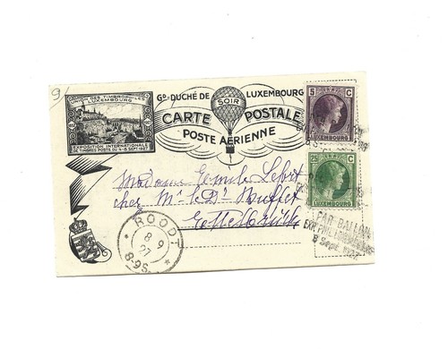 Luxemburg ballonpost 1927 - ballonpost,