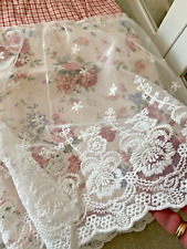 Scheibengardine mit Spitze Landhaus  Shabby Rosen Shabby Chic