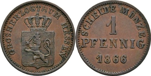 Hessen darmstadt pfennig 1868 - pfennig,