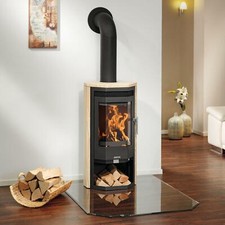 Justus Kaminofen Usedom 5D Dauerbrad Korpus Stahl Schwarz Sandstein (5 kW)