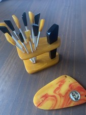 DDR Kunstharz Bakelit Catalin Halter Ständer Faturan Bakelite marmoriert marbled