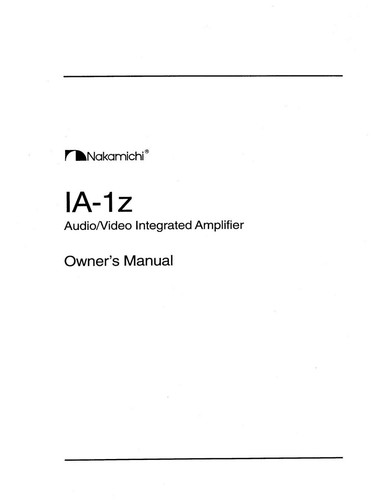 Nakamichi amplifier - ia-1z,