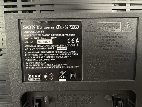 Sony bravia kdl 32p3030 - sony,