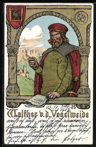 Künstler walther von der - künstler-ak,