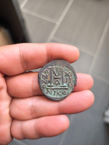Ancient byzantine coin justin - ancient,