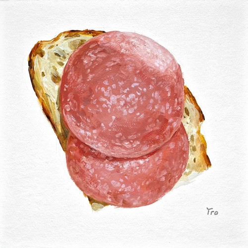 Brot mit salami bild - mit,