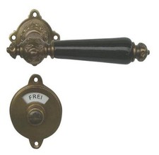 Bad / WC Türbeschlag Türdrücker Messing antik 46-GWC-AS