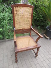 alter Stuhl Armlehnstuhl  Nussbaum Korbgeflecht Gründerzeit um 1890 