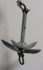 ?verzinkter alter FALTANKER Boots Anker Klappanker Stockanker mit Seil