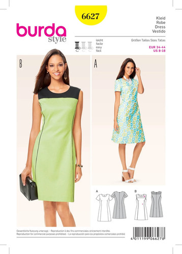 Burda 6627 damen kleider - 6627,
