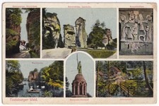 AK Teutoburger Wald, Mehrbildkarte, Niedersachsen, NRW, aus 1920, gelaufen