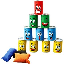 Lustiges dosenwerfen spiel mit - dosenwerfen,
