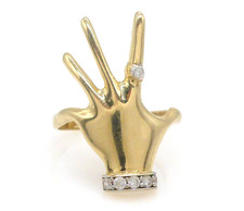 Größe 56 Ring 585 GOLD 14 Karat Gelbgold anello bague design oro anillo G3772/25