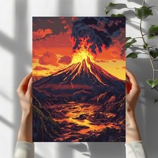Vulkanlandschaft Premium Poster Schöne Wanddeko Dekoration in 40X30 cm
