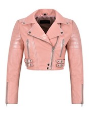 Damen Baby Rosa Lederjacke