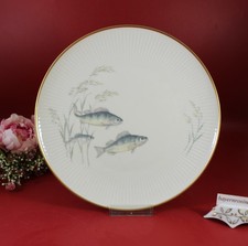 Thomas Gloriana W. Wagenfeld - Speiseteller 25 cm. Fische Dekor Rillen Goldrand