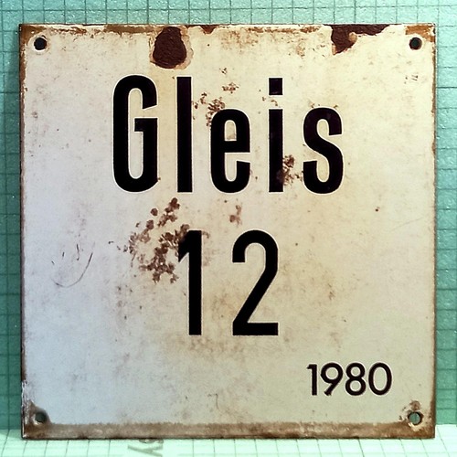Original emailleschild gleis - original,