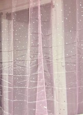 Gardine  mit Sternen ca 100 x 200 cm  Weihnachten Tunnelzug violett rosa