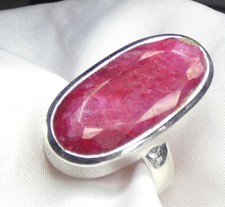 💝 Rubin Ring 925 Silber XXL