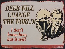 Retro Blechschild "Beer will