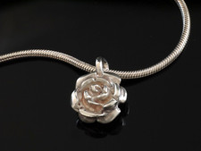 Drachenfels Design Kette mit Rose Sahnehäubchen D BSH 31 AG Schlangenkette 42 cm