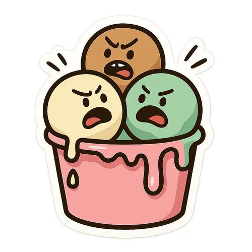 Lustiger eisbecher sticker - 5x,
