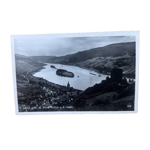 Postkarte lorch rhein ruine - ak,