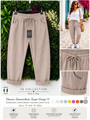 Damen sommerhose taupe greige - sommerhose,