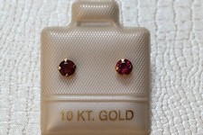 Feinste Rosa Turmalin Ohrstecker - 3,75 mm - 10 Kt. Gold - 417 - Brillantschliff