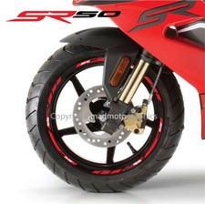 Motorrad Scooter Felgenaufkleber für APRILIA SR50 SR 50 Laminiert Streifen Rot