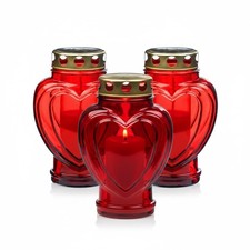 Grablicht-Glas mit Herz-Motiv